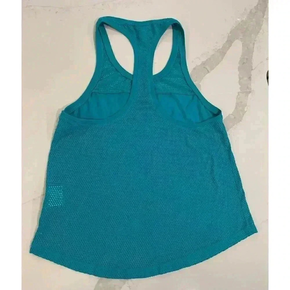 Nike Teal White Logo 3D Mesh Racerback Scoop Neck Tank Top Size Small - Picture 4 of 5